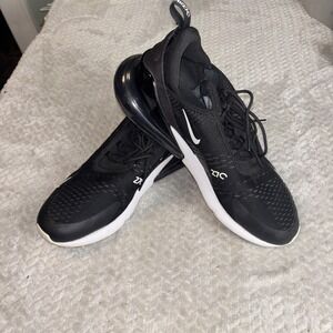 Size 12-Men's Nike Air Max 270 Black White AH8050-002 Running Shoes